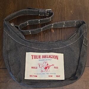 True Religion Black Denim Belt Bag